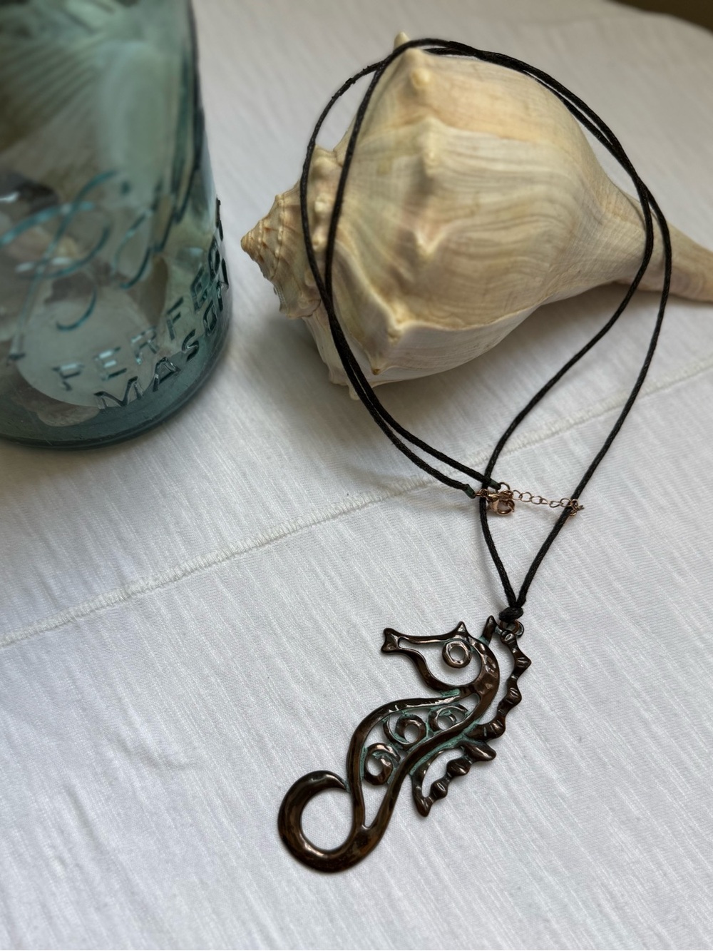 Seahorse Pendant Necklace in Dark Bronze - Stylish Women’s Jewelry